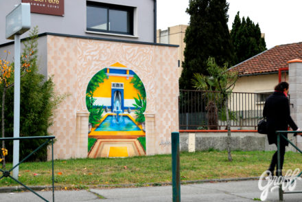 Décoration fresque murale trompe l'œil Le Riad du Bien-Être à Toulouse - Le Petit Graff